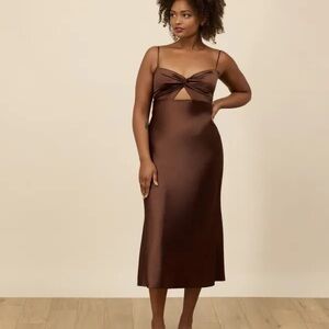 Park & Fifth Rich Aletta Brown Satin Gown